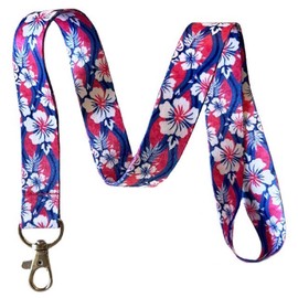 Execucat Hawaiian Hibiscus Lanyard Keychain ID Badge Holder