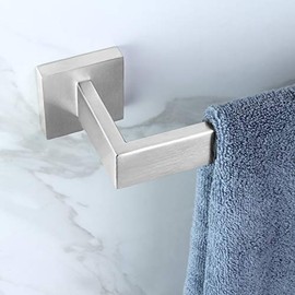 KOKOSIRI 16-Inch Single Towel Bar, Bathroom Kitchen Towel Holder, Wall Mounted SUS304 Stainless Steel Towel Rack, Brushed Nickel, B4003BR-L16