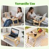 Bamboo Laptop Desk, Adjustable Foldable Bed Tray Table for Bed,