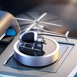 Solar Helicopter Car Air Freshener, Rotating Aromatherapy Diffuser for Car Interior Decoration Accessories