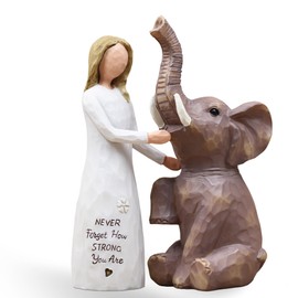 AUMELO Elephant Gifts for Women Adults, Unique Elephant Gifts, Birthday Gift for Woman Mom Grandma Senior Elder, Elephants Women Embrace Hand-Painted Resin Figurine