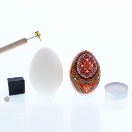 BESTPYSANKY 4 Kistka Pens, 12 Dyes, 4 Beeswax, 4 Stands, 4 Wires, 4 ... 34 Pcs Craft DIY Set