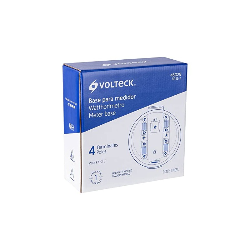 Volteck BASE-4, Base para watthorimetro, 4 terminales