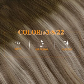 Easyouth Ponytail Extension Human Hair Balayage 20inch Ponytails Hair Extension Dark Brown Balayage Light Brown mixed Medium Brown Wrap Around Human Hair Ponytail 80g