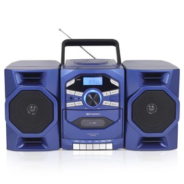 Emerson Portable CD Player Boombox with Cassette Player, Tape Recorder, AM/FM Radio, MP3 AUX Input, Detachable Speakers, AC/DC & Battery Operated – Stereo System for Home, Travel, Indoor & Outdoor Use