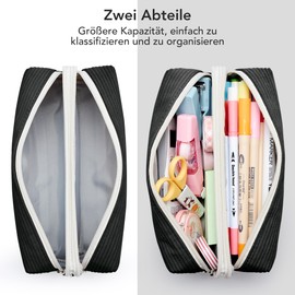 KALIDI Pencil Case Girls Teenager Pencil Case Unisex Pencil Case School Pencil Case, Corduroy black, pencil case