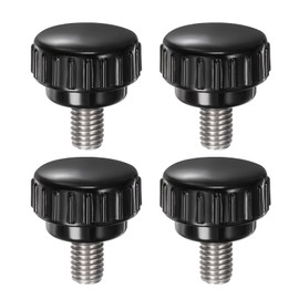 QUARKZMAN Pack of 4 Thumb Screws with Thread M8 x 12 mm x 25 mm Round Head Screw Stainless Steel 304 Round Handle Bolt Clamping Buttons 25 mm Hand Buttons Thumb Screws Tension Screw for Industrial