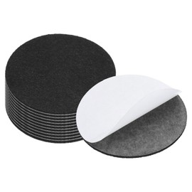 PATIKIL 4 Inch Diameter Lamp Base Felt, 12Pack 3mm Thickness Round Soft Adhesive Non-Slip Anti-Scratch Backed Felt for Lamp Furniture DIY Craft, Black