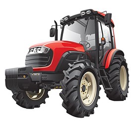StikArt Red Agricultural Farm Tractor Wall Decal (12-inches H by 11 inches W)
