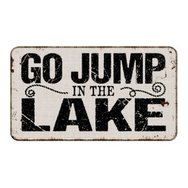 Go Jump in The Lake Decorative Indoor Outdoor Doormat Lake House Front Door Mat 17 x 30 Inch for Lake Home Room Entrance, Gifts for Lake Lover, Lake Porch Mat, Lake Themed Room Decor Doormat