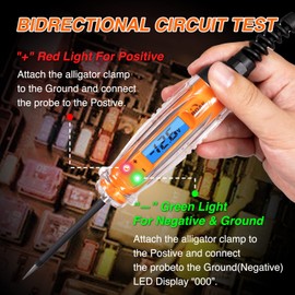 BOAK Test Light Automotive,3-60V DC Test Light with Voltage Display&Illumination,Bidirectional Voltage Circuit Tester with Voltmeter,Automotive Fuse Tester for Various Vehicles.