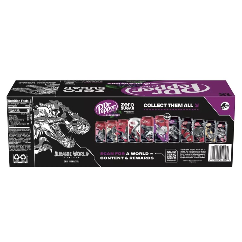 Dr Pepper Blackberry Zero Sugar Soda Jurassic World Rebirth 12