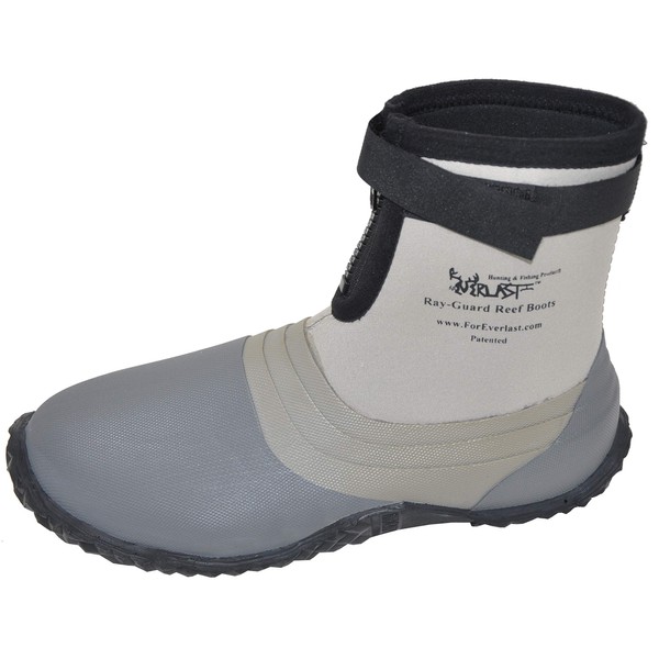 Foreverlast Ray-Guard Reef Wading & Fishing Boots Generation II for Men and Women, Grey, Size 11, Hard Soled Vulcanized Rubber Bottom, Neoprene, Lightweight, Waterproof (APBZA1010NFSkE)