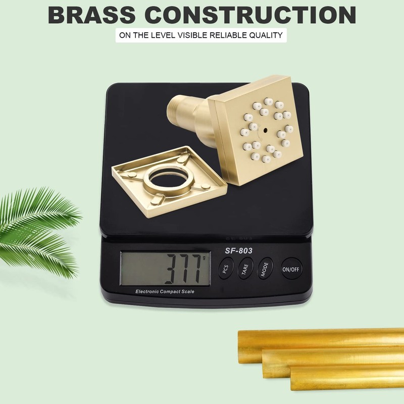 2 Functions Brass Shower Body Sprayer Jet in Wall, Rainfall