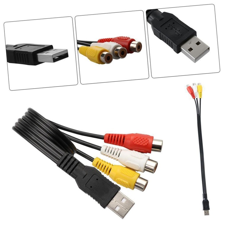 Gadpiparty 1Pair Male to Female Av Cable Set High Speed