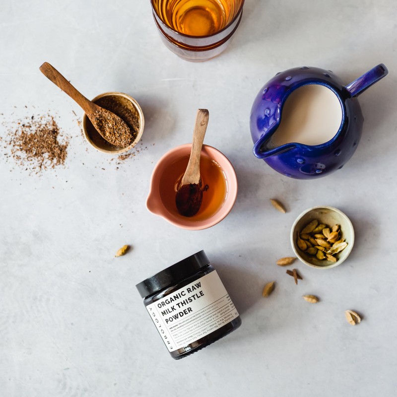 Erbology オーガニック ミルクシスルパウダー 60g - 20サービング - 1サービングあたり180mgのシリマリン - 100％ミルクシスルシードからコールドプレス