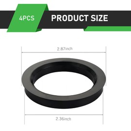 Bawkars 4 PCS Wheel Hub Centric Rings, 73.1mm-60.1mm Plastic Reducer Hubcentric Rings, Fill Gaps Eliminate Vibration, Universal Wheel Modification Accessories for Cars Trucks (Black)​
