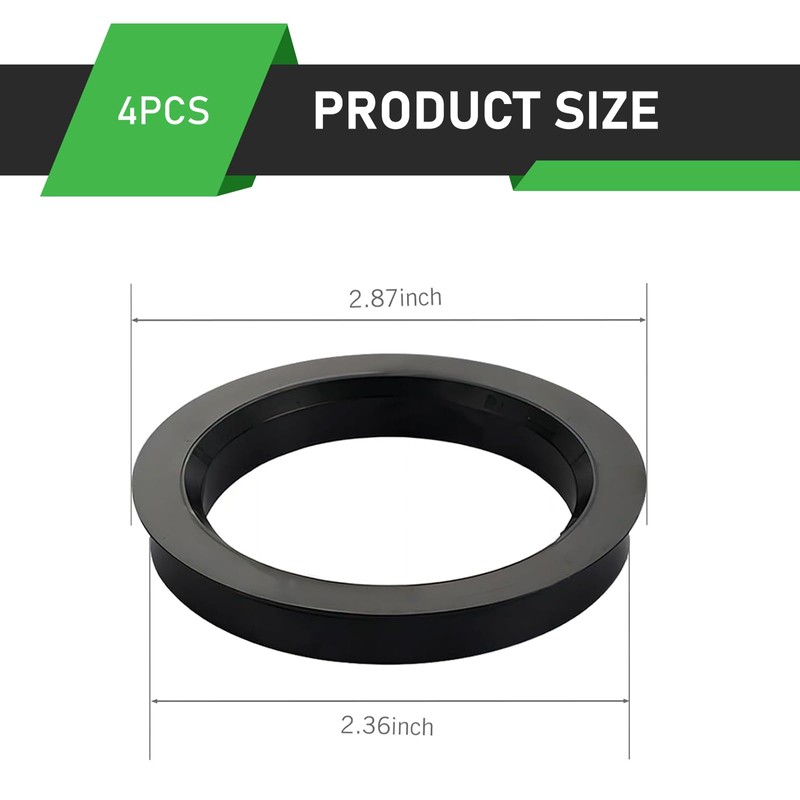 Bawkars 4 PCS Wheel Hub Centric Rings, 73.1mm-60.1mm Plastic Reducer