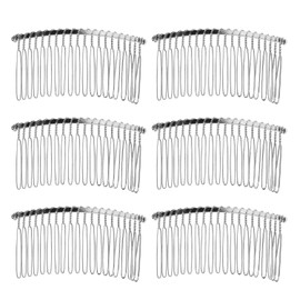 Senkary 10 Pieces Metal Hair Comb Clip Wire Wedding Bridal Veil Combs for Women (20 Teeth, Silver)