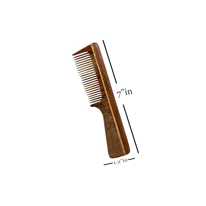 THE Unltd India finest Neem wood Handmade Comb For Detangling