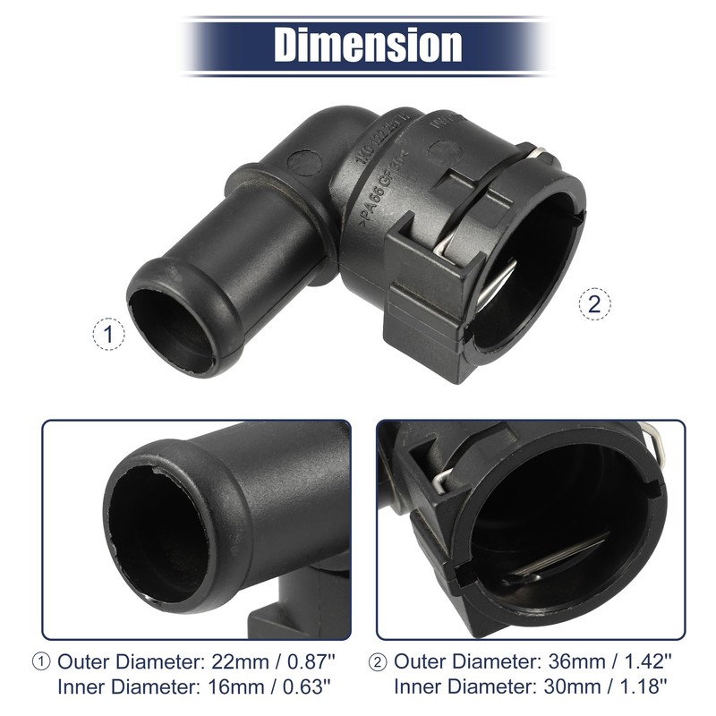 X AUTOHAUX Engine Coolant Hose Connector for VW Caddy 2C