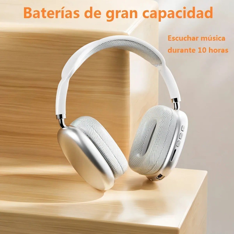 Auriculares Inalmbricos Diadema Con Micrfono 400mah Plateado Diadema Vulata P9