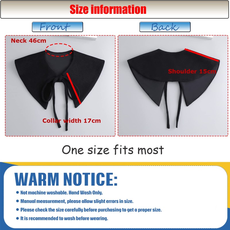 NiceYnn Wool Shawl False Collar Neck Warmer, PU Detachable Mini