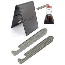 COLLAR AND CUFFS LONDON - BOTTLE OPENER and SCREWDRIVERS - Shirt Collar Stiffeners - 2.5" - Super-Strong Stainless Steel Multi Tool - With Presentation Gift Wallet - Silver Colour 1 pair