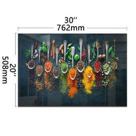 DAIFURONGE Tempered Glass Backsplash For Kitchen Behind Stove,Spice Stove Backsplash Top Cover,Easy to Clean Glass Splashback, Sink Cover Splash Guard,Home Kitchen Wall Decor (Art Deco 1, 30"x20"(76.2x50.8cm))