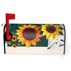 SSIMOO Sunflower Bee Vibrant Mailbox Covers,Fashion Magnetic Mailbox Coverâ€“Decorative Outdoor Mailbox Cover