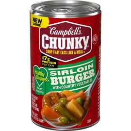 Campbell's Chunky Healthy Request Sirloin Burger With Country Vegetables Beef Soup, 18.8 oz Can