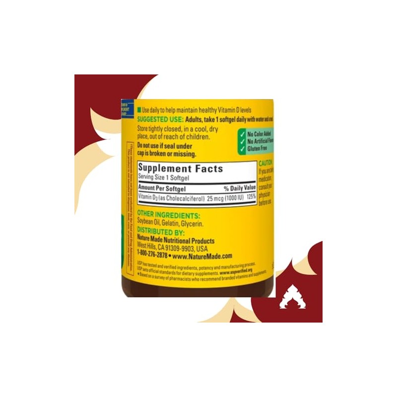 Warm Fortune N-Made Vitamin D3 25MCG (2 Pack)