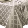 Lenox Laurel Leaf Tablecloth, Platinum, 70"W x 144"L