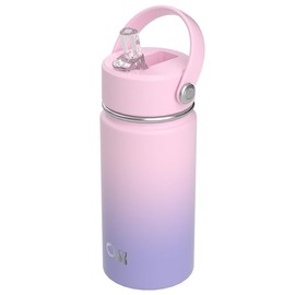 OISIZ Kids Water Bottle with Straw Lid 14oz, Vacuum Insulated 316 Stainless Steel Water Bottles for Kids for School, Leakproof Water Bottle, BPA Free and Keep Cold for 24 Hours