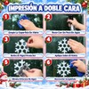 116PCS Adornos Navideños para Ventanas, Navideñas Copos de Nieve