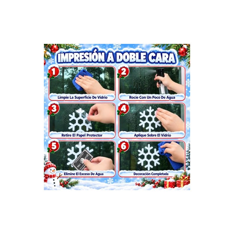 116PCS Adornos Navideños para Ventanas, Navideñas Copos de Nieve