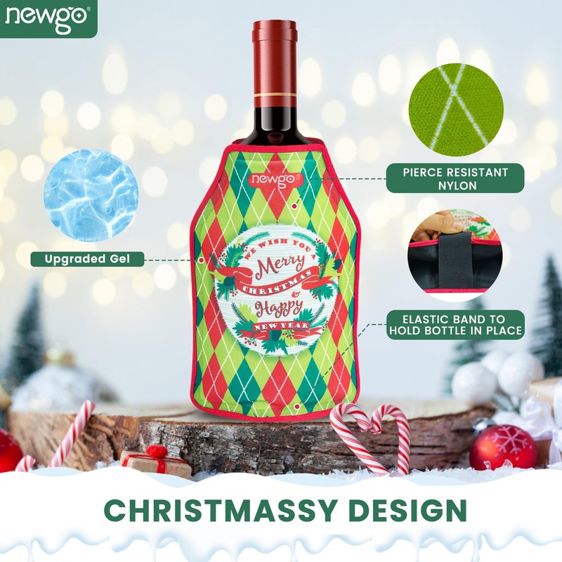 NEWGO-DE-Wine Cooler Sleeve-Parent Manschette (Weihnachten Drucke)