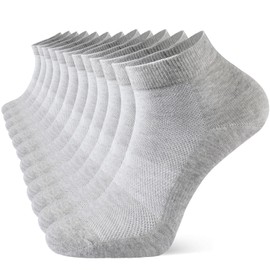 VZGZIL Mens Trainer Socks, 12 Pairs Anti-Blister Ankle Socks for Men Women, Cotton Running Socks Low Cut Breathable Athletic Sports Sock, Size 6-8 9-12 UK