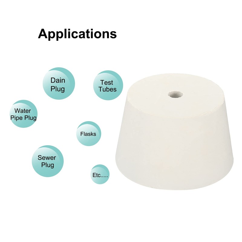 sourcing map Rubber Tapered Plug 45mm to 56mm with 8mm