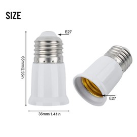 E26 to E26 Socket Extender, 3CM/1.2IN Socket Extension, Lamp Bulb Socket Extension, Lamp Holder Adapter165℃ Heat-Resistant No Fire Hazard, Standard Light Bulb Base Extensio (5)