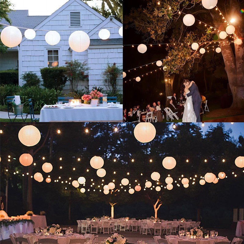 Pallerina 25Ft White Lantern String Lights with 10pcs G40 LED