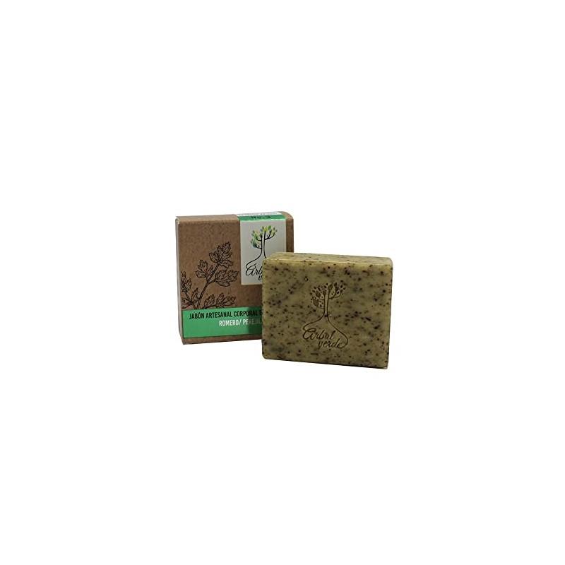 Arbol Verde Jabón en Barra Corporal Exfoliante con Romero, Perejil