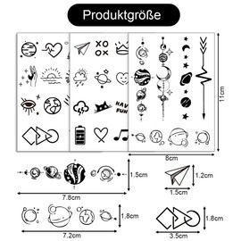 Yezirzax 16 Sheets Super Sustainable Temporary Tattoo (200+ Patterns), Realistic Temporary Tattoos Waterproof Fake Tattoo Stickers, Tattoos Adult for Women and Men (Black-1)