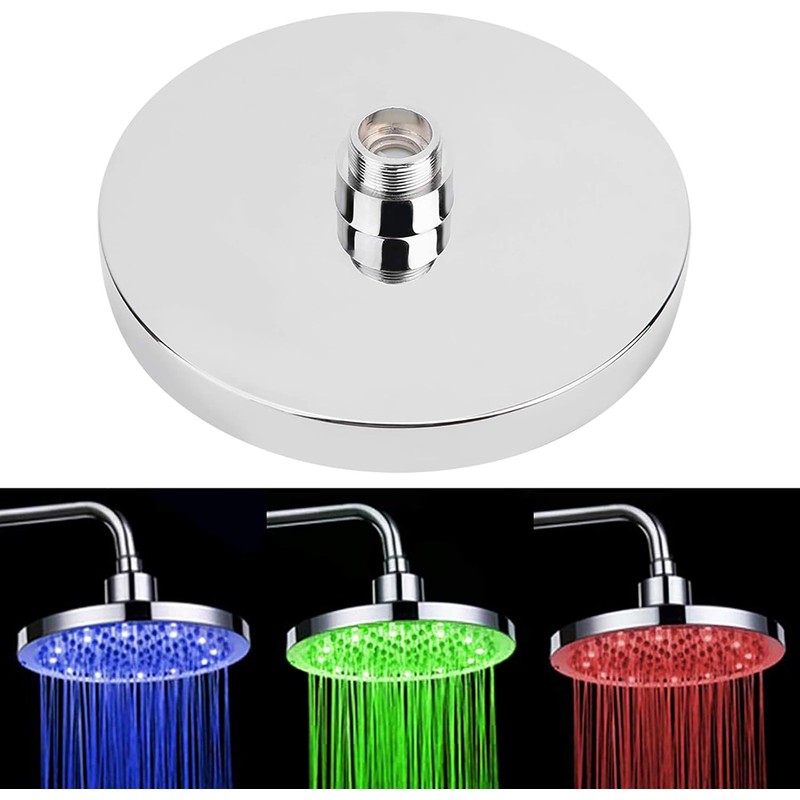 Rain Shower Head, 8" inch Round LED Shower with 3