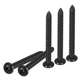 DTGN #10x2" Phillips Pan Head Self-tapping Screw - 50Pack - Black Oxide 304 Stainless Steel Sheet Metal Screws Wood Screws