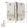 18 Pack Nickel Door Hinges Brushed Nickel 3 1/2 Interior