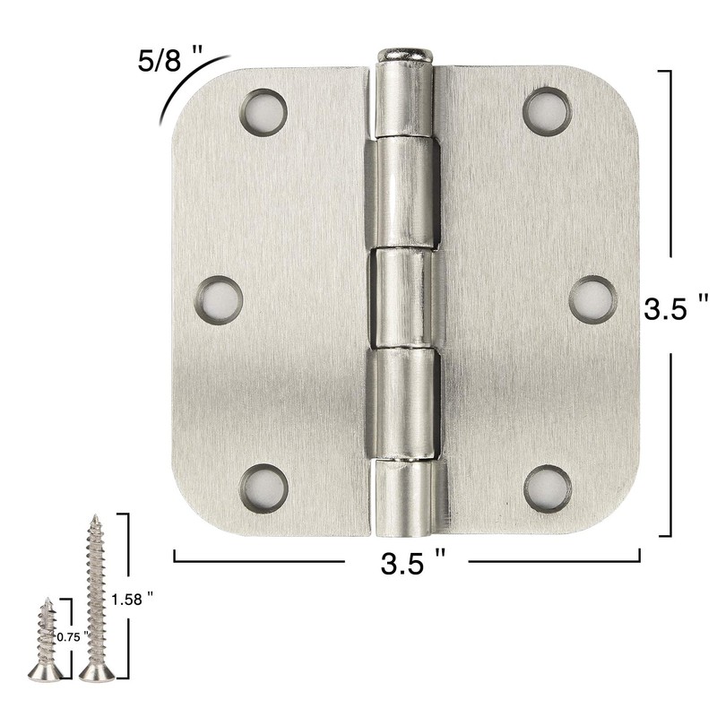 18 Pack Nickel Door Hinges Brushed Nickel 3 1/2 Interior