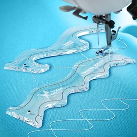 Acrylic Quilting Templates – Wave & Storm Quilt Ruler for Free-Motion Quilting – Durable Template for Industrial & Domestic Sewing Machines – Ideal for Meander Patterns & Beginners