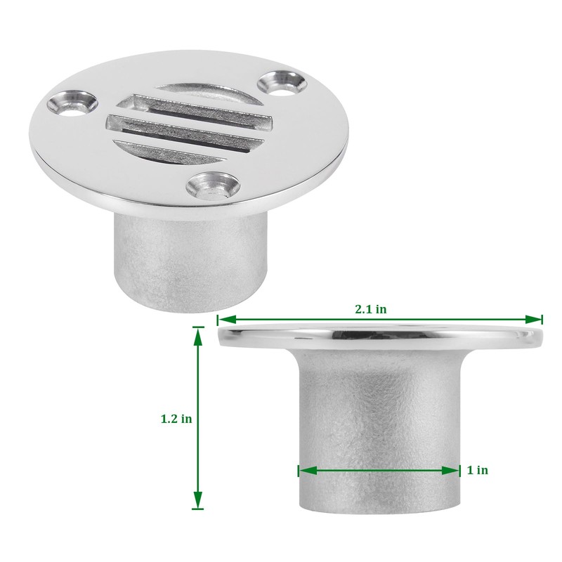 316 Stainless Steel 1" Boat Floor Deck Drain (Pack of