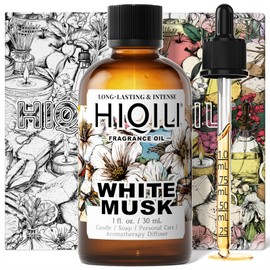 HIQILI White Musk Fragrance Oil, Candle Scents for Candle Making, Soap Making Supplies, Musk Perfume for Women, for Diffuser Use - 1 Fl Oz